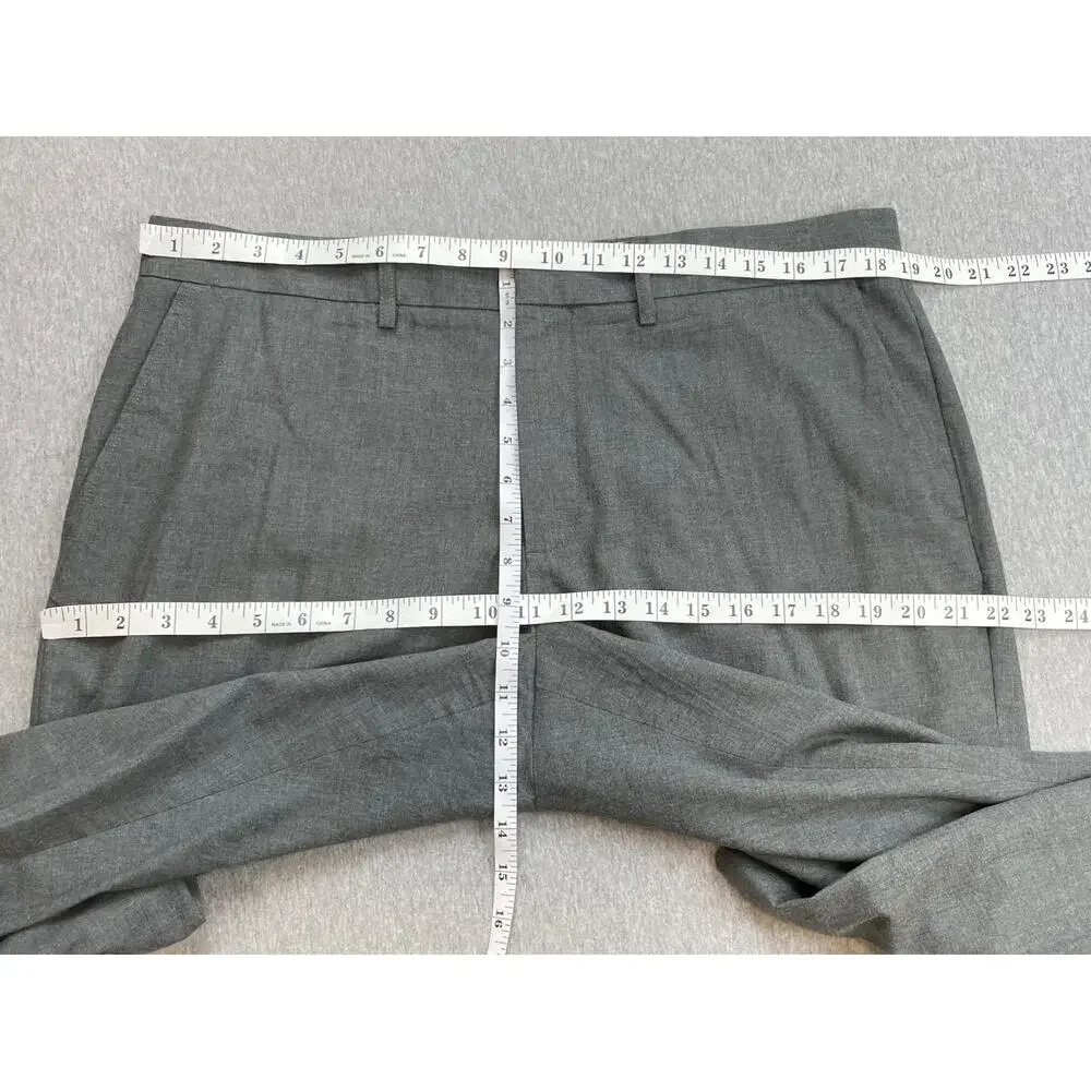 J Crew‎ Pants Mens 36 x 30 Gray 100% cotton Flat Front Thompson Tapered